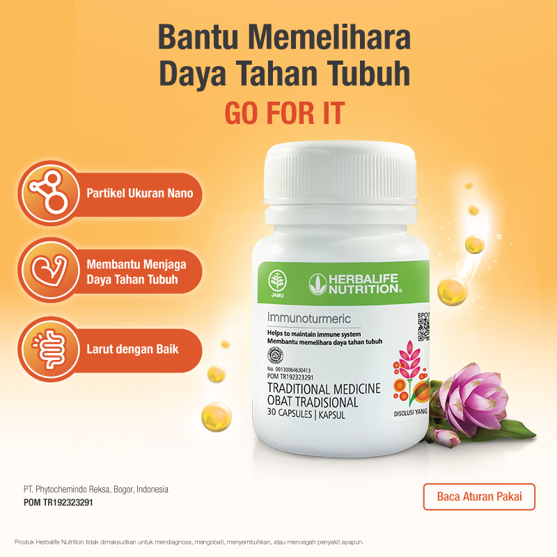Perubahan cuaca yang tidak menentu membutuhkan daya tahan tubuh yang baik.  Kini telah hadir #Immunoturmeric rangkaian #produk dari #herbalifenutritionindonesia yang membantu memelihara daya tahan tubuh, memanfaatkan teknologi nano sehingga menghasilkan ekstrak kunyit dalam ukuran partikel nano yang dapat terdisolusi dengan baik.  Apapun aktivitasnya dan dimanapun #KeepActive #GoForIt